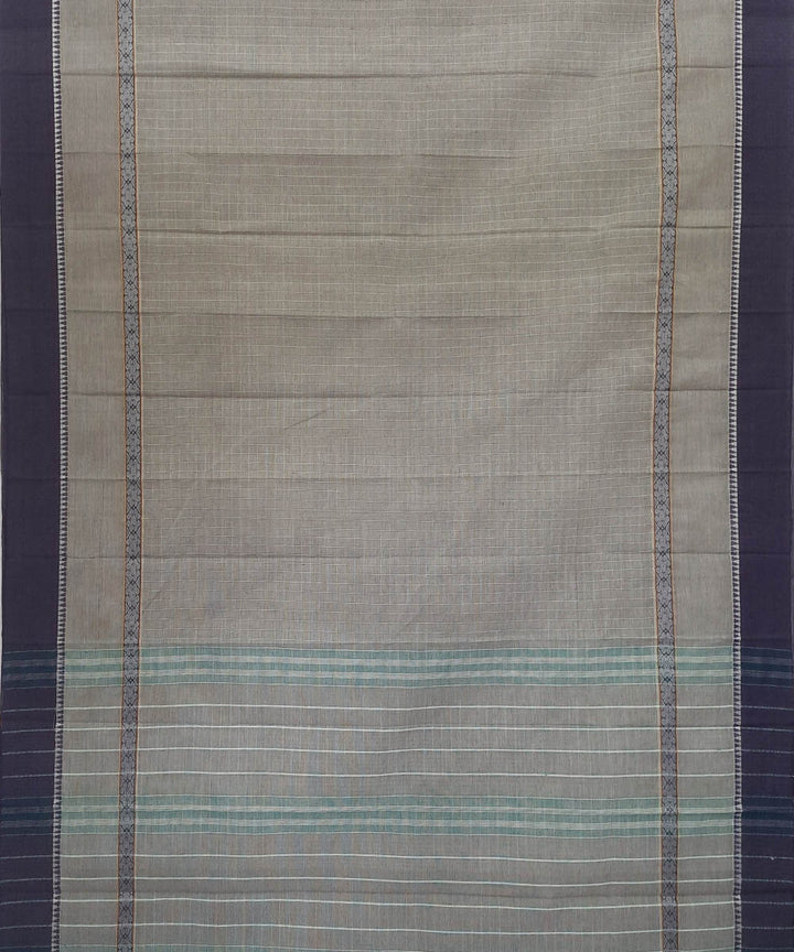 Grey cotton handwoven narayanpet saree
