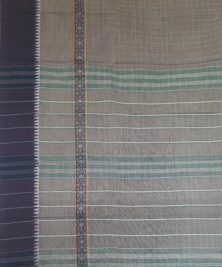 Grey cotton handwoven narayanpet saree