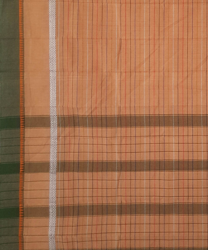 Light orange cotton handwoven narayanpet saree