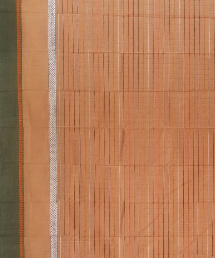Light orange cotton handwoven narayanpet saree