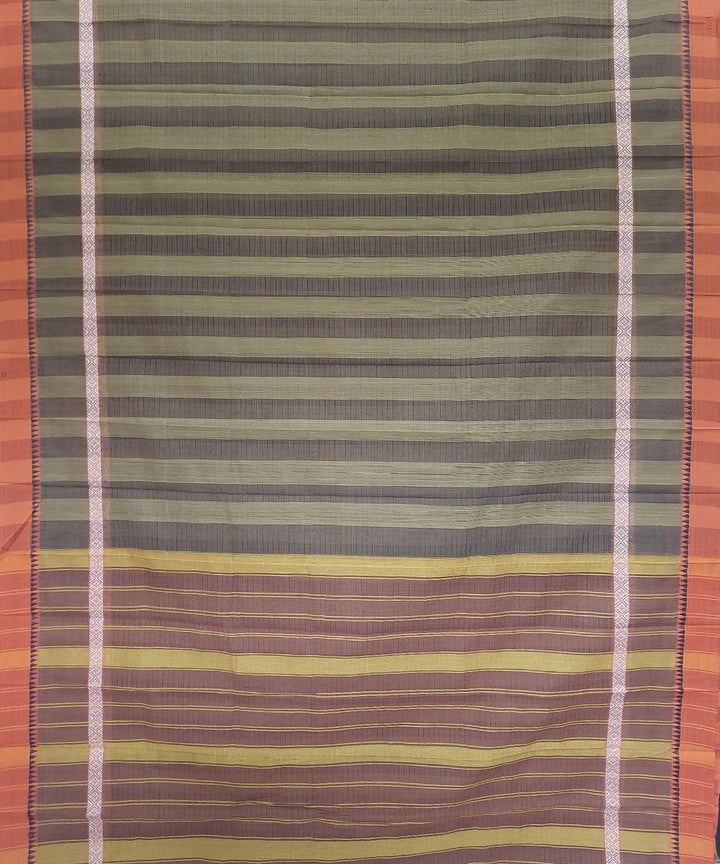 Multicolor striped cotton handwoven narayanpet saree
