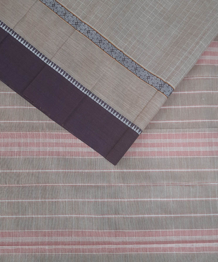 Grey cotton handloom narayanpet saree