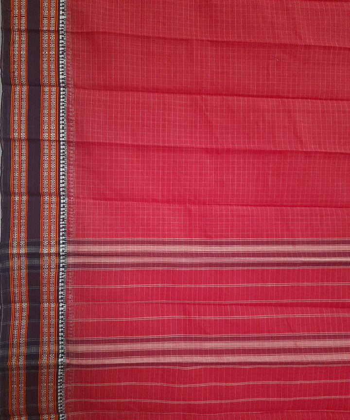 Pink handwoven cotton narayanpet saree