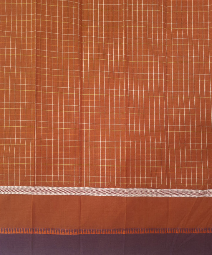 Orange violet handwoven cotton narayanpet saree