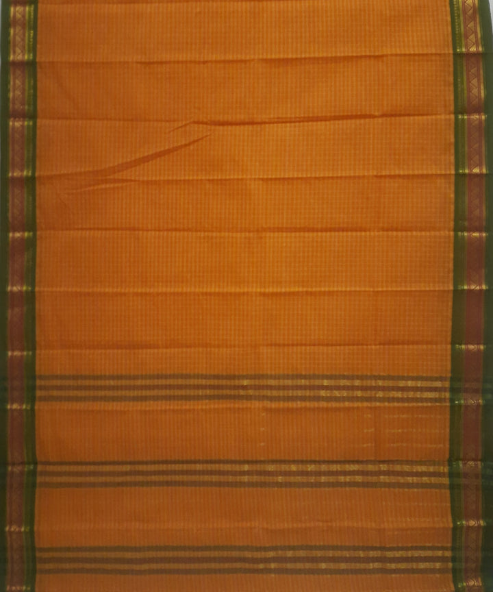 Yellow green handloom cotton narayanpet saree