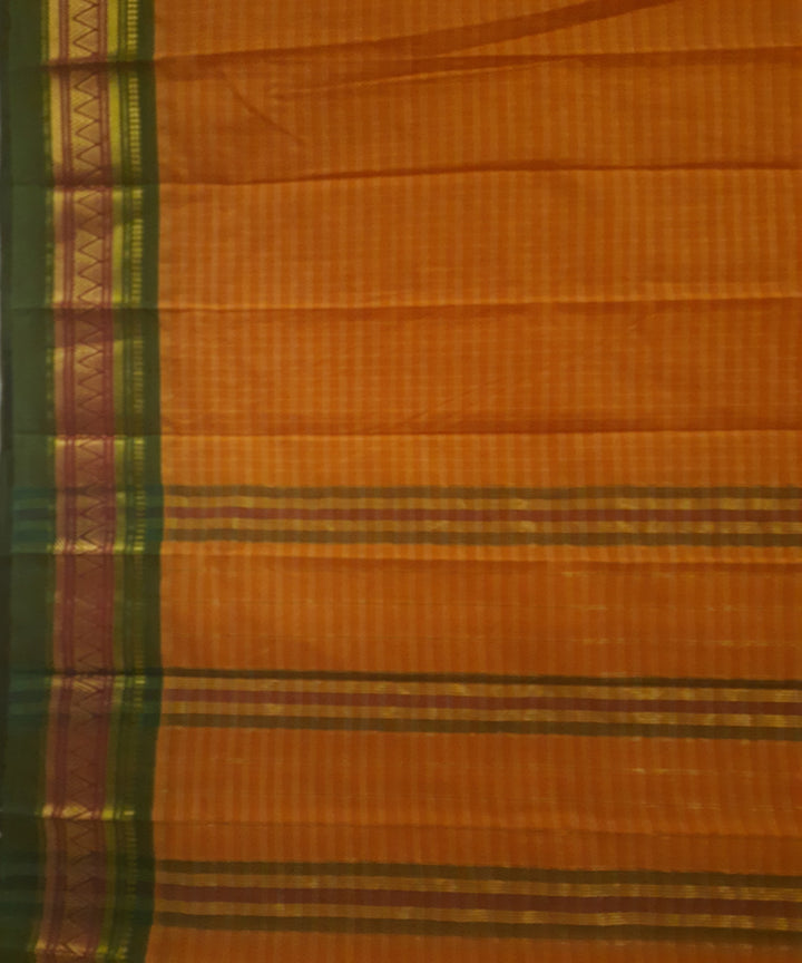 Yellow green handloom cotton narayanpet saree