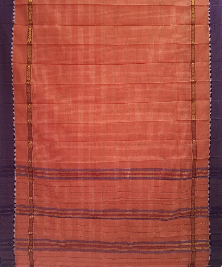 Light pink handwoven cotton narayanpet saree