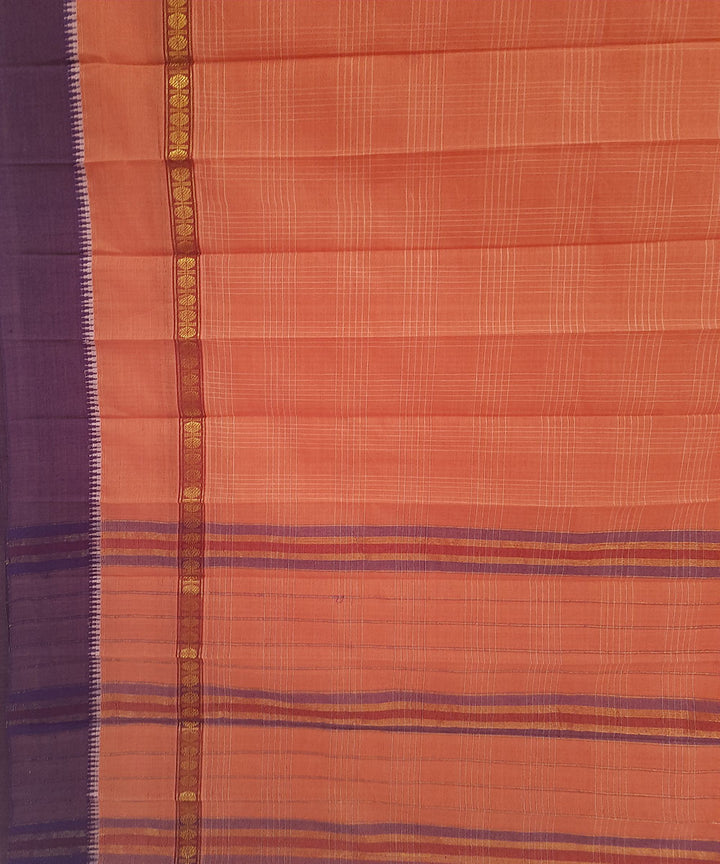 Light pink handwoven cotton narayanpet saree