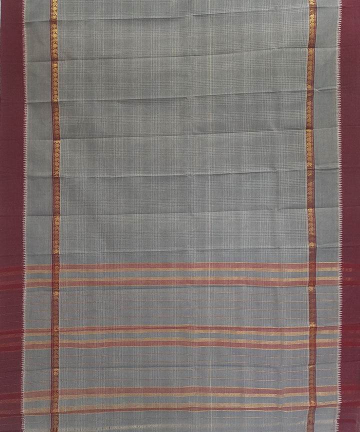 Grey handloom cotton narayanpet saree