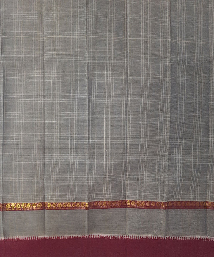 Grey handloom cotton narayanpet saree