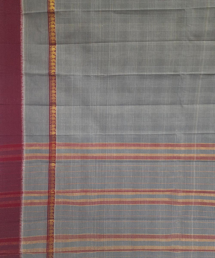 Grey handloom cotton narayanpet saree