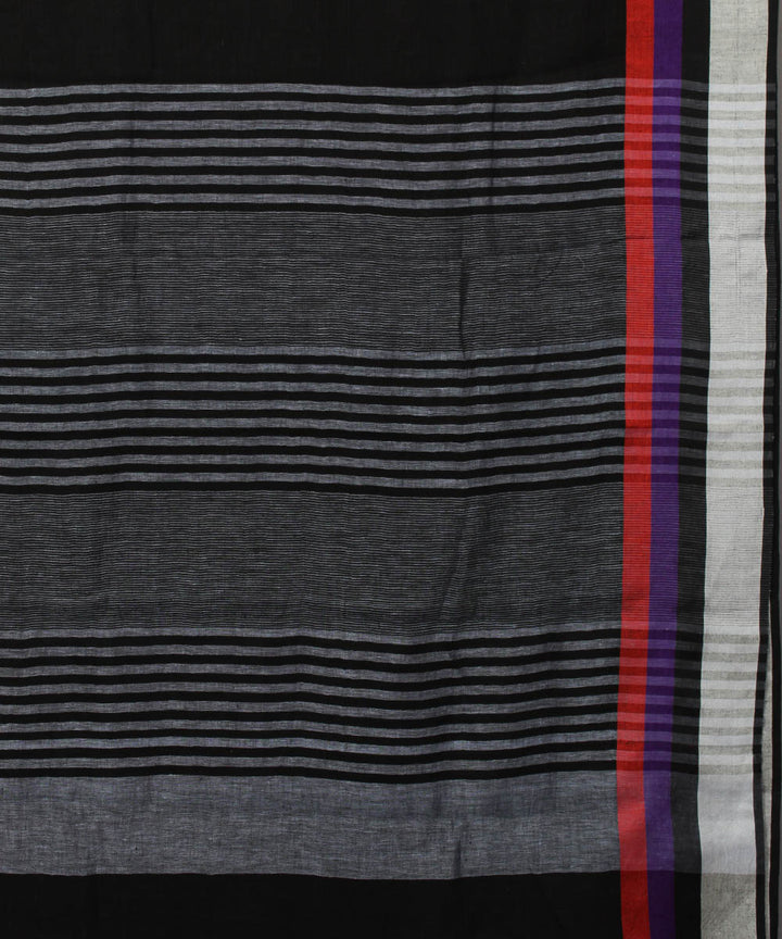 Bhagalpur Handloom Black Linen Saree