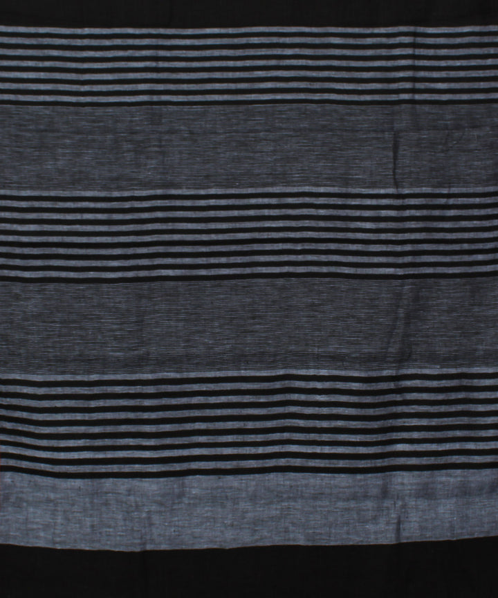 Bhagalpur Handloom Black Linen Saree