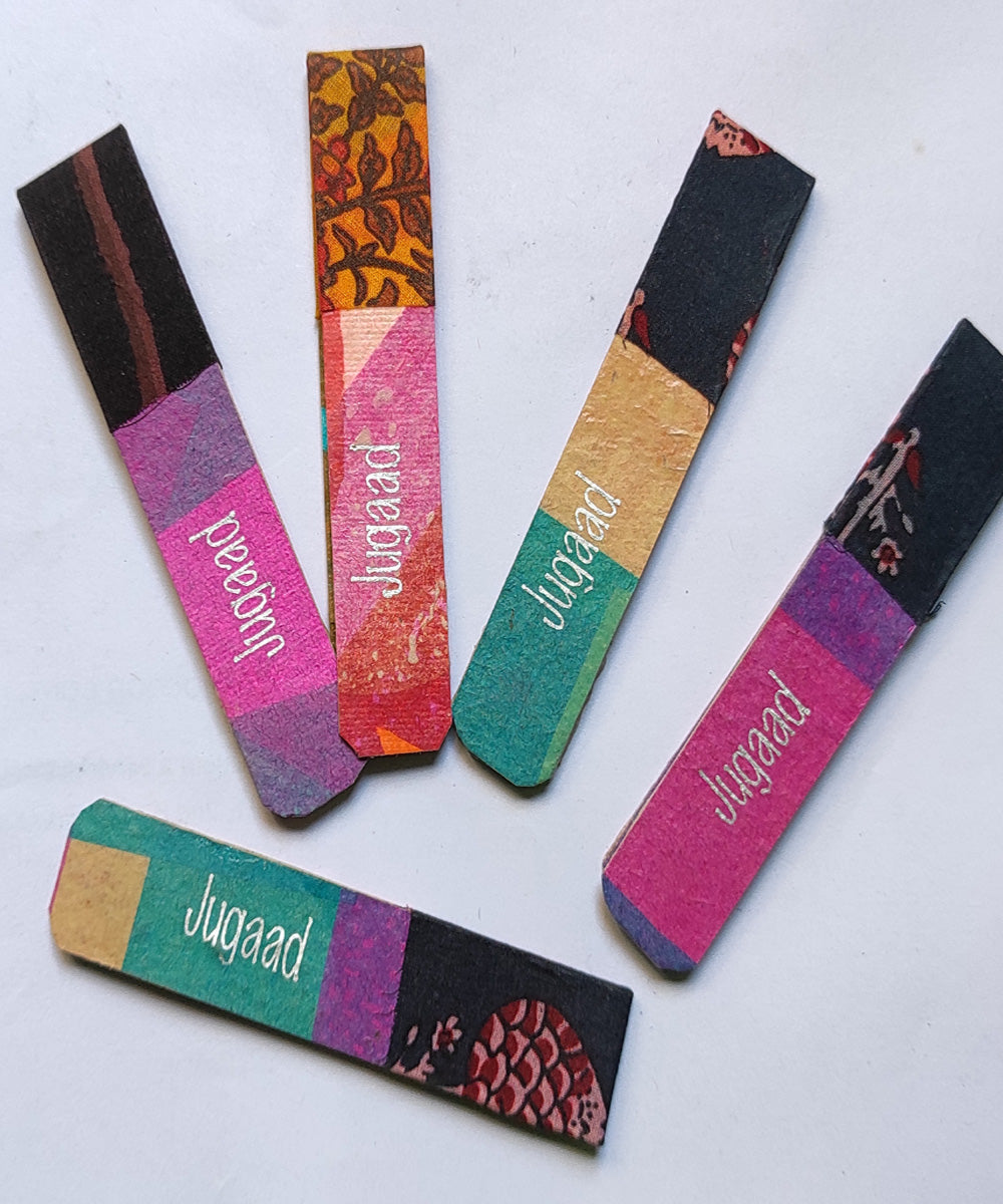 Handcrafted multicolour magnetic bookmark set of five