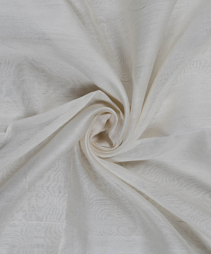 White Handloom Silk Cotton Fabric