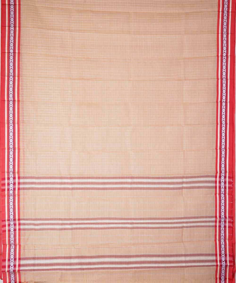 Cream handwoven cotton narayanpet saree