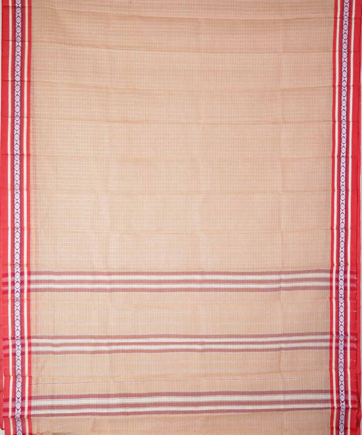Cream handwoven cotton narayanpet saree