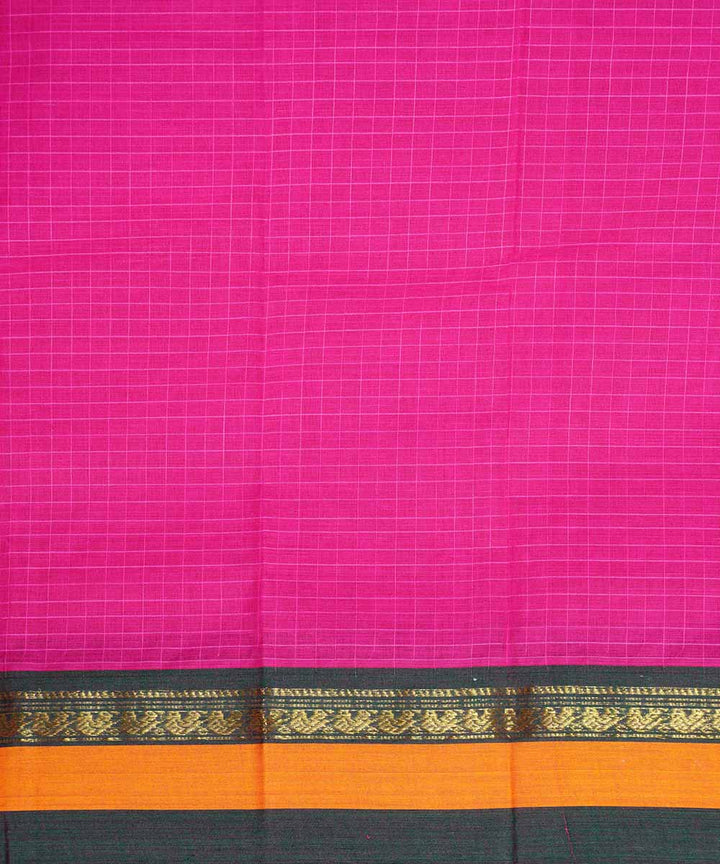 Pink handwoven cotton narayanpet saree