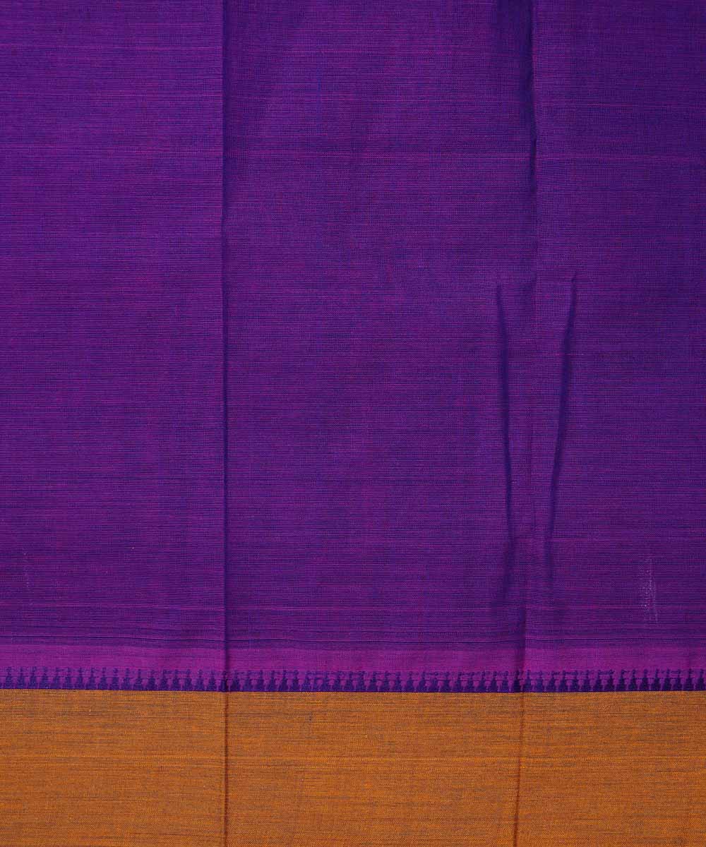 Violet handwoven cotton narayanpet saree