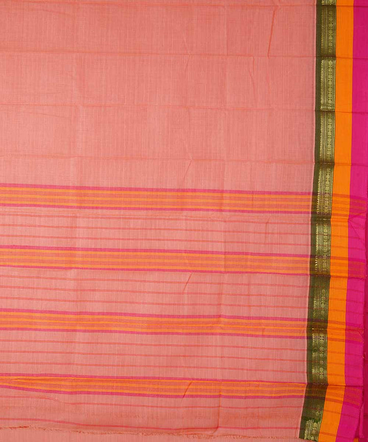 Light pink handwoven cotton narayanpet saree