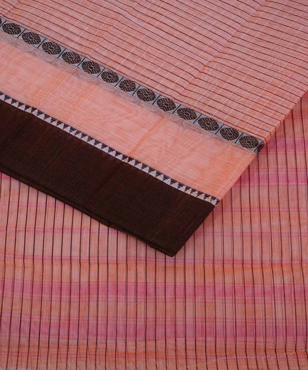 Light pink handloom cotton narayanpet saree