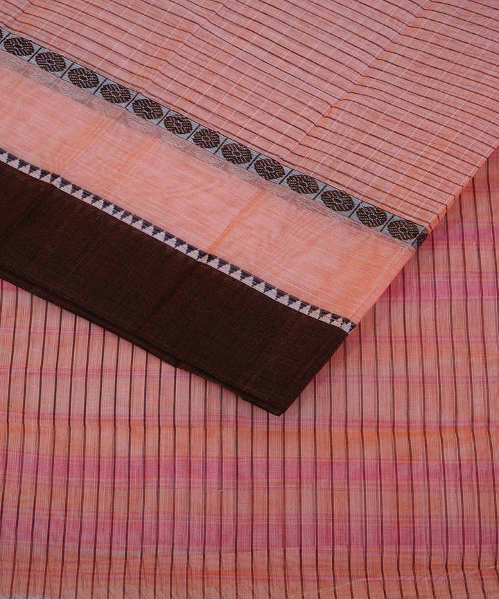 Light pink handloom cotton narayanpet saree