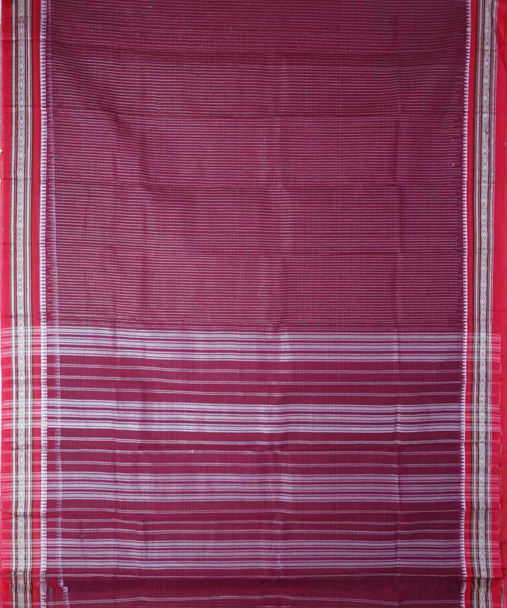 Purple maroon handwoven cotton narayanpet saree