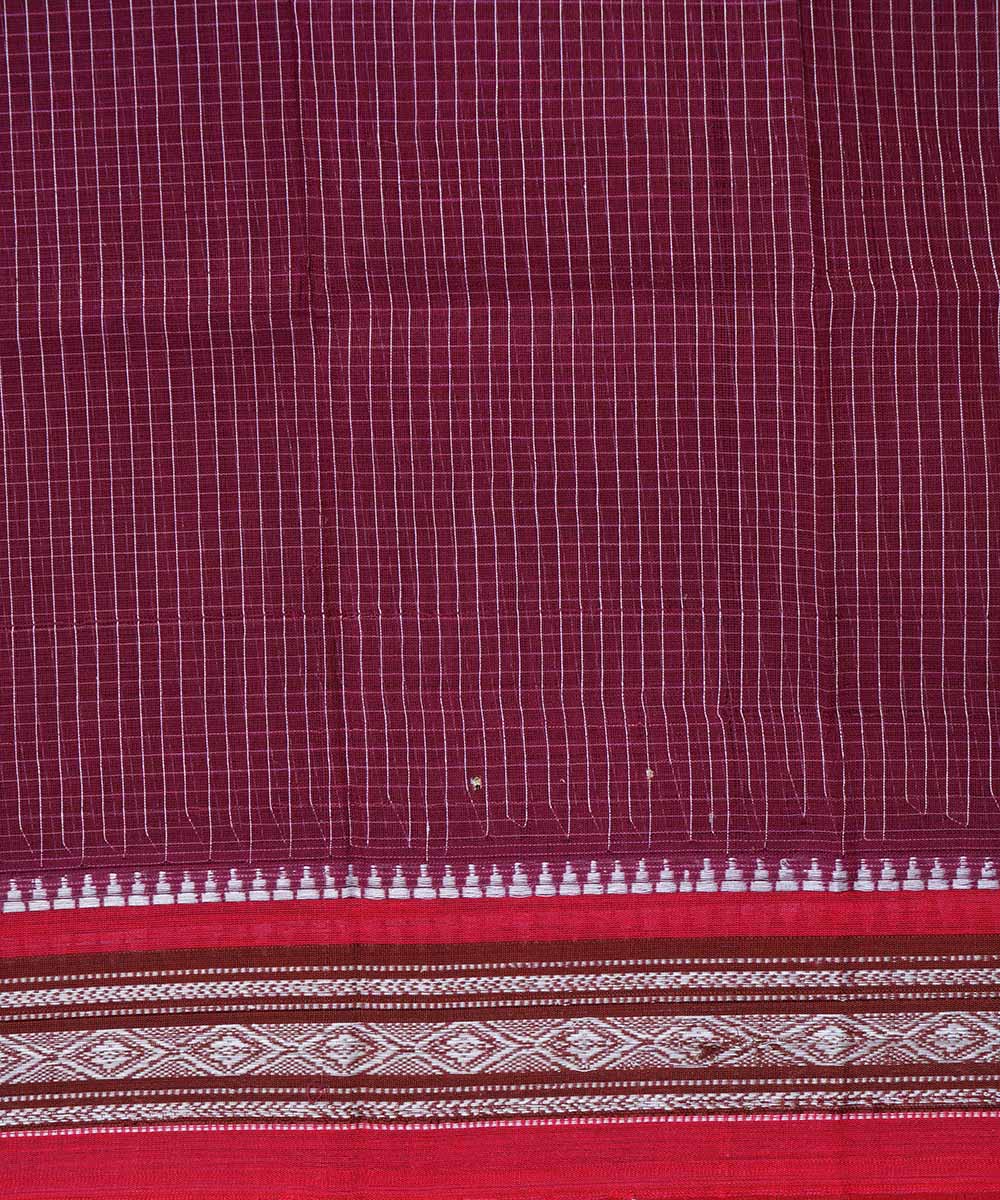 Purple maroon handwoven cotton narayanpet saree