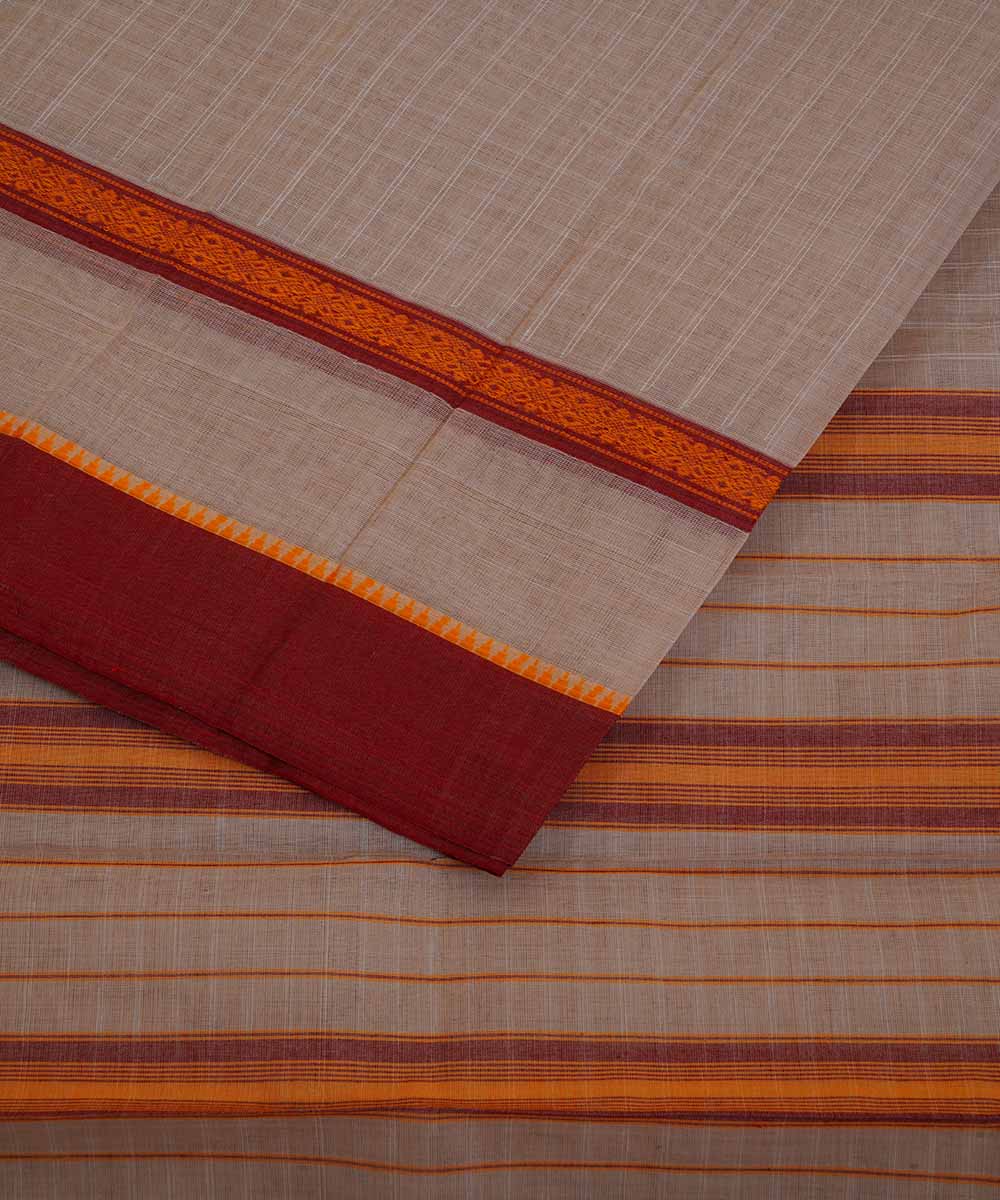 White handloom cotton narayanpet saree