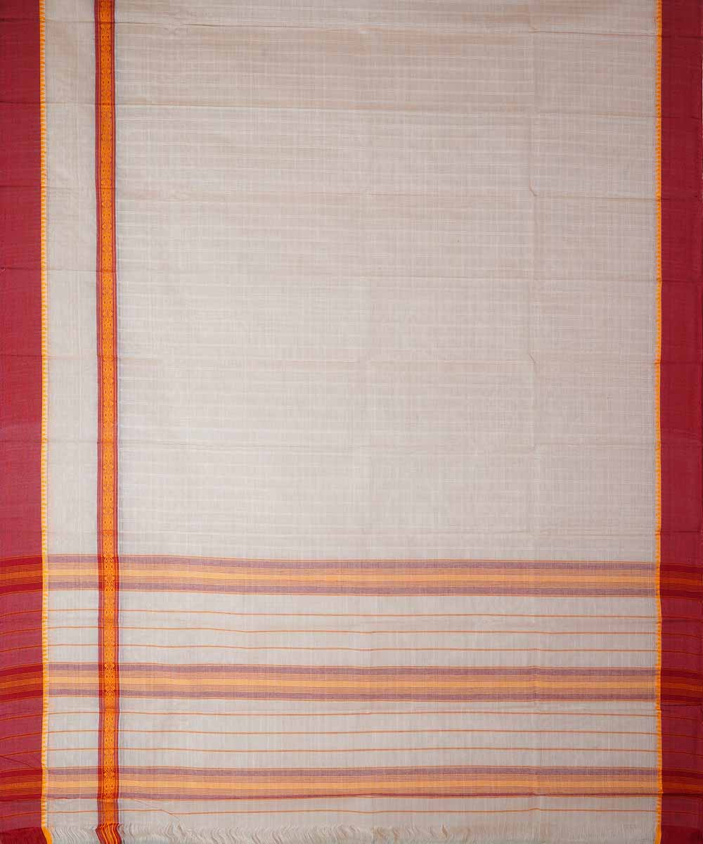 White handloom cotton narayanpet saree