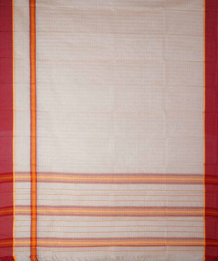 White handloom cotton narayanpet saree