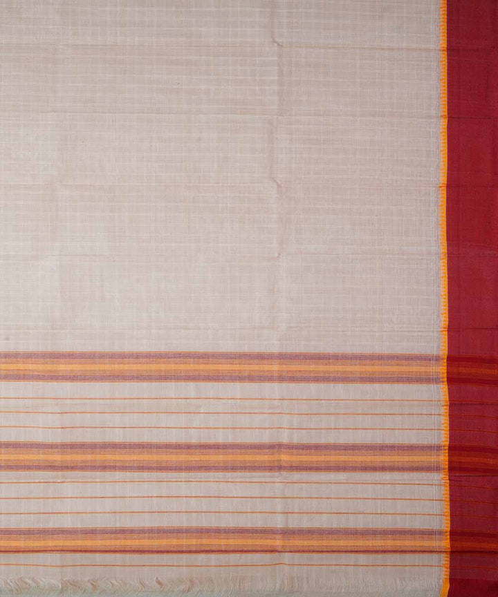 White handloom cotton narayanpet saree