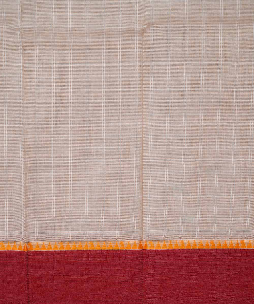 White handloom cotton narayanpet saree