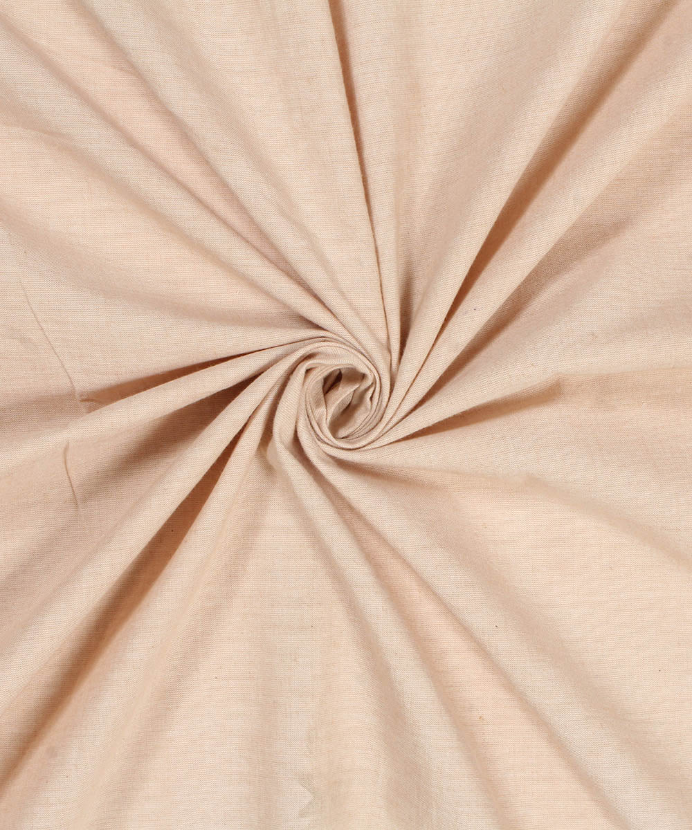 Handloom Beige Cotton Fabric