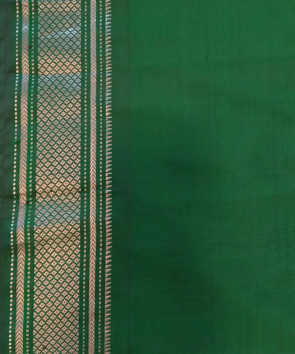 Dark green silk handloom paithani saree