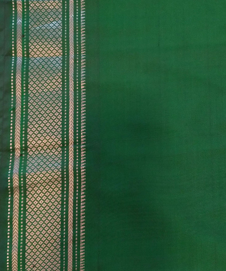 Dark green silk handloom paithani saree