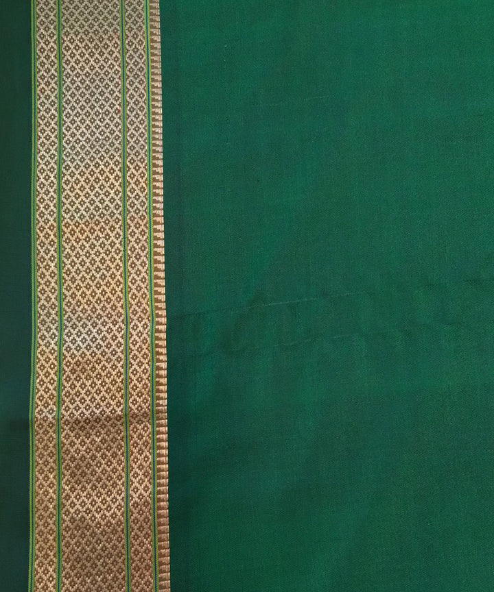 Bottle green silk handwoven paithani saree