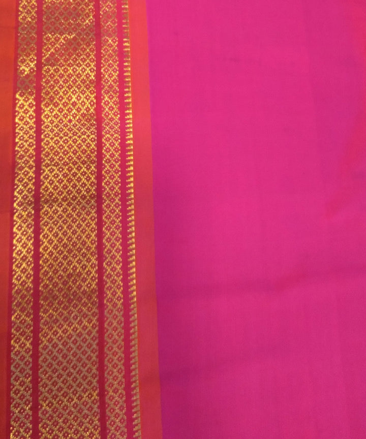 Dark pink silk handloom paithani saree