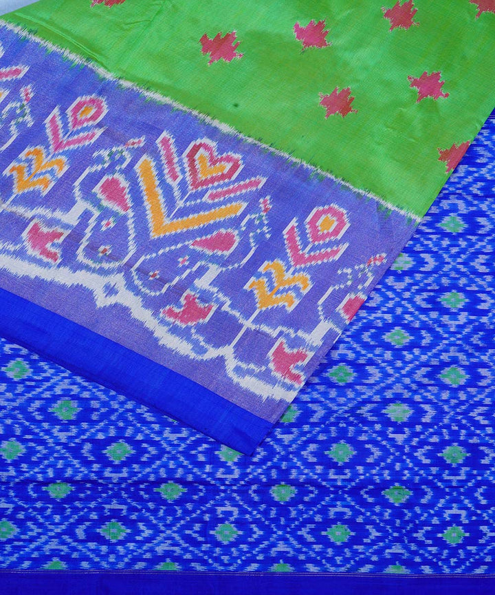 Green hand woven ikkat silk pochampally saree