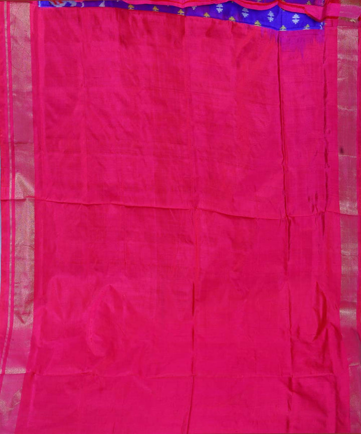 Cobalt blue handwoven ikat silk pochampally saree