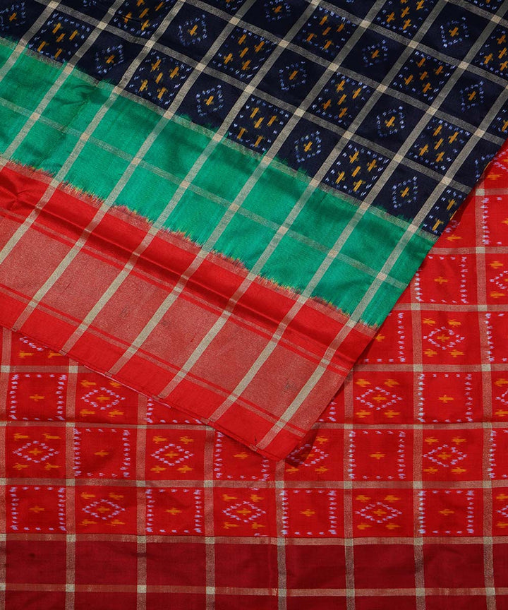 Black handloom ikkat silk pochampally saree