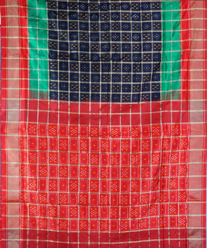 Black handloom ikkat silk pochampally saree