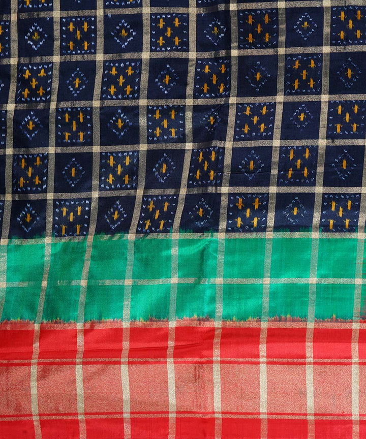 Black handloom ikkat silk pochampally saree