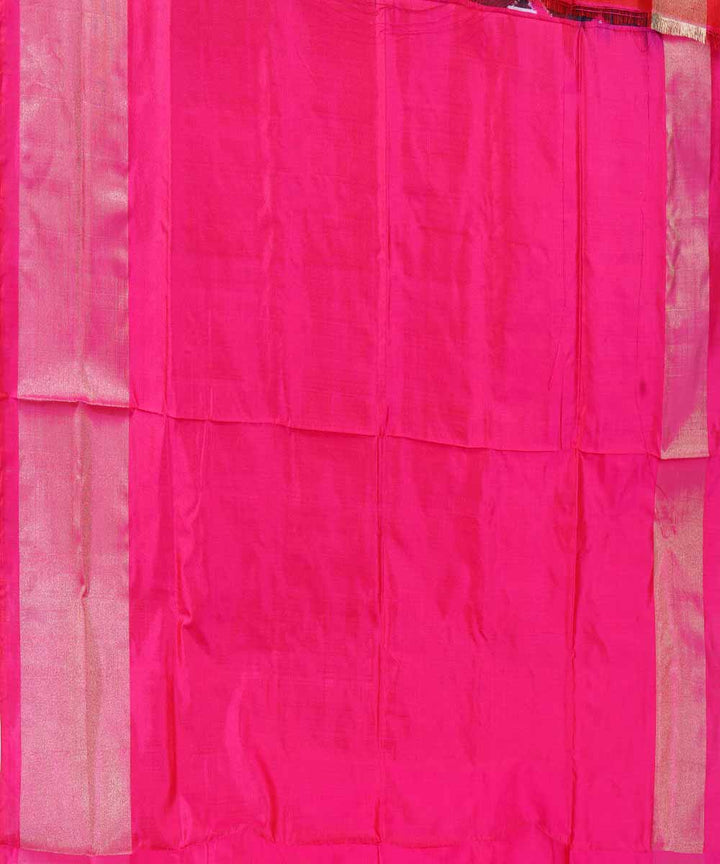 Black handwoven ikat silk pochampally saree