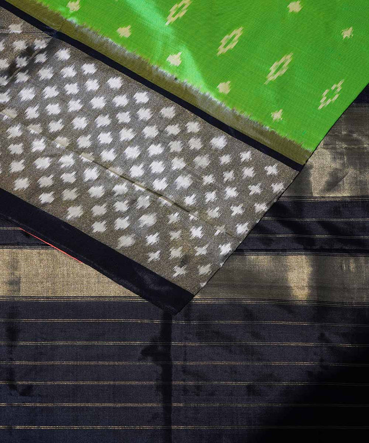 Electric green handwoven ikkat silk pochampally saree