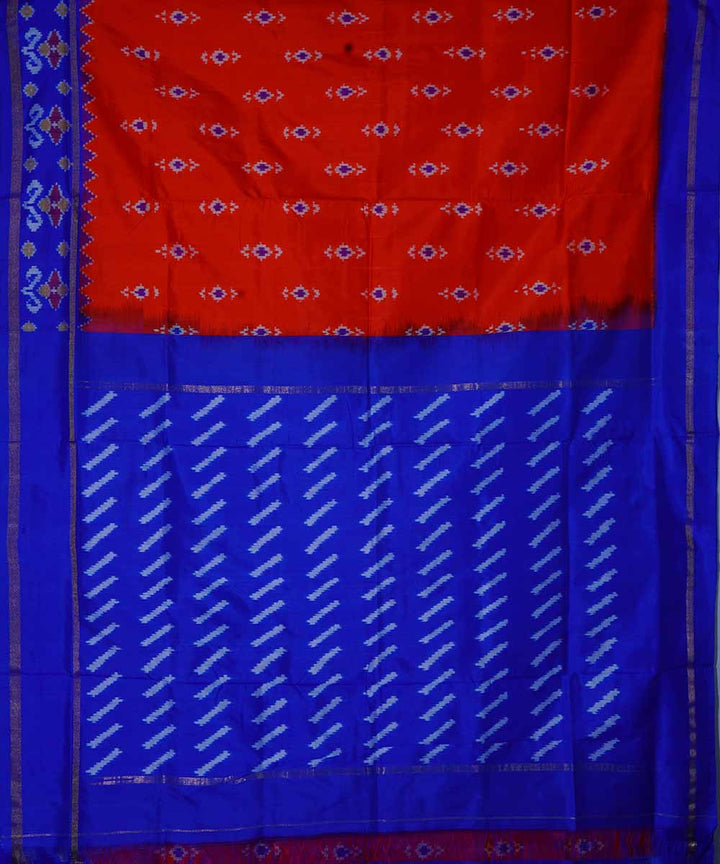 Crimson red handwoven ikkat silk pochampally saree