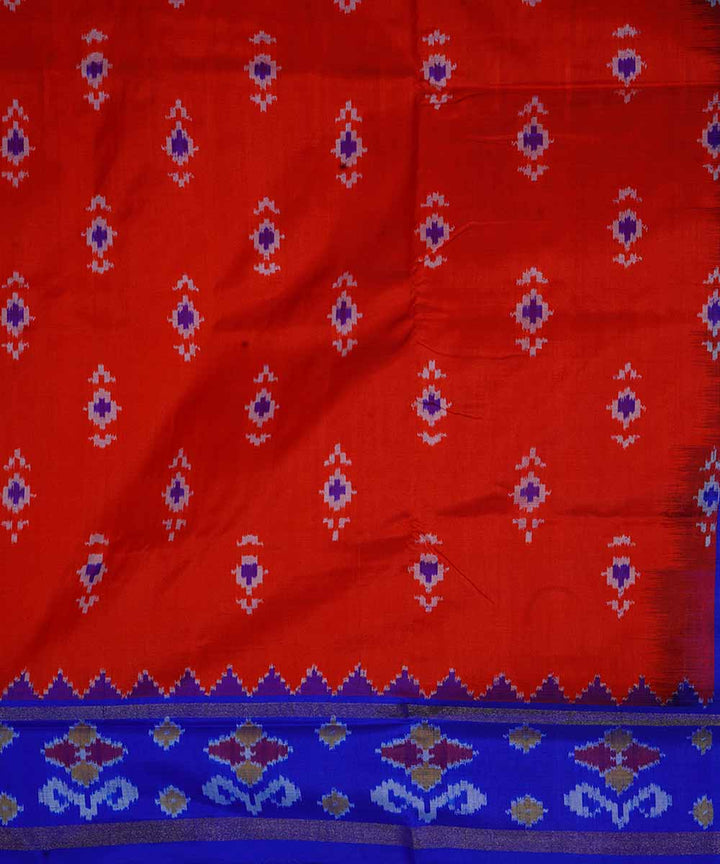 Crimson red handwoven ikkat silk pochampally saree