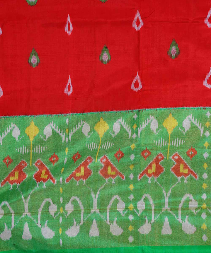 Crimson red handloom ikkat silk pochampally saree