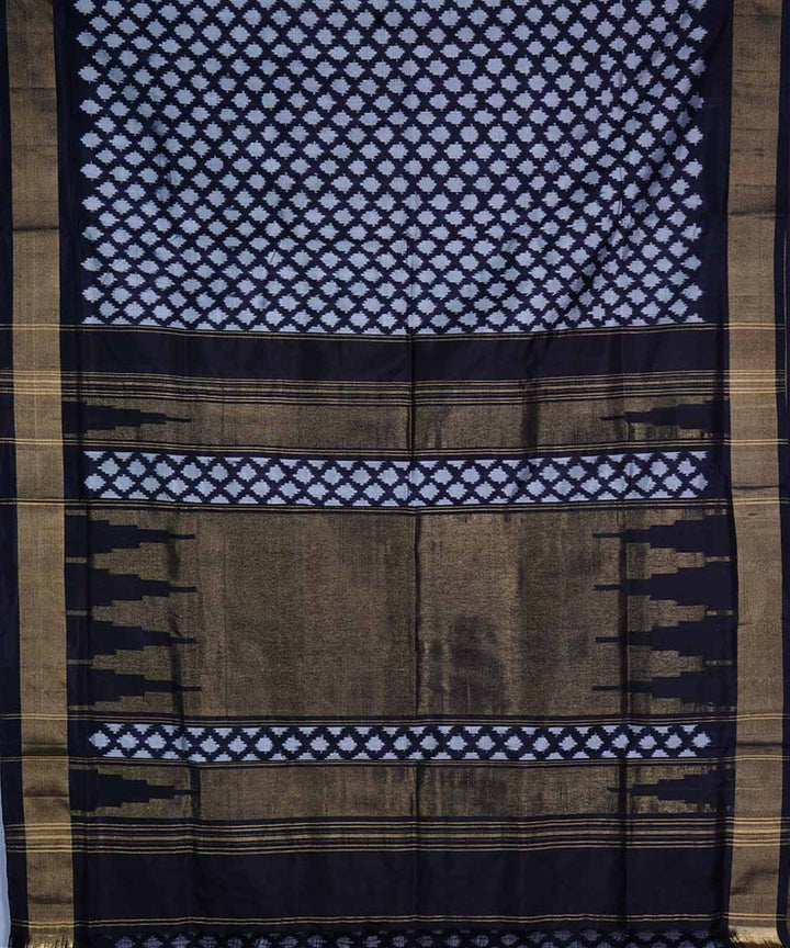 Black hand woven ikkat silk pochampally saree