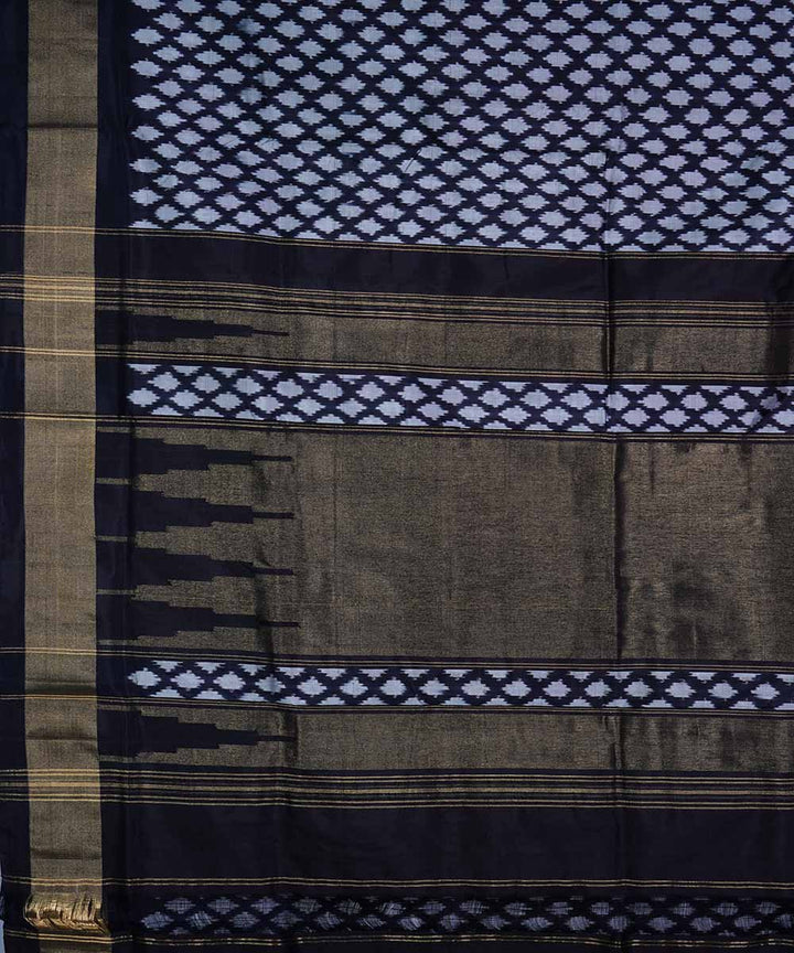 Black hand woven ikkat silk pochampally saree